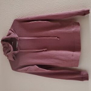 Passport - XS Pink Waffle-Knit Pullover Sweater Hoodie